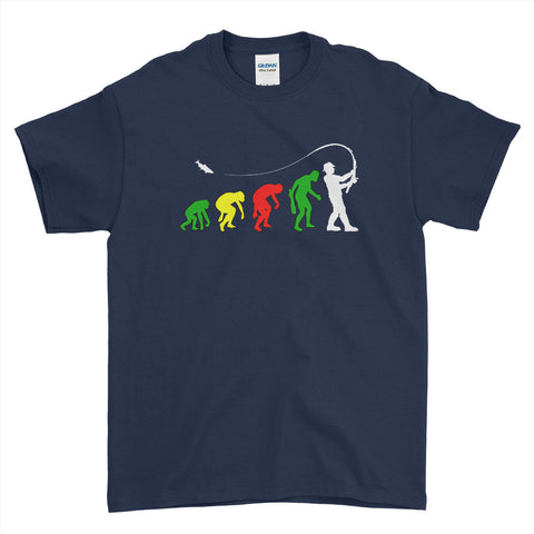 Funny Evolution Man And Fisherman Inspired Fishing Carp - T-shirt - Mens - Ai Printing