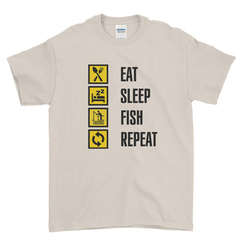 Eat Sleep Fish Repeat Funny Inspired Fishing - T-shirt - Mens - Ai Printing