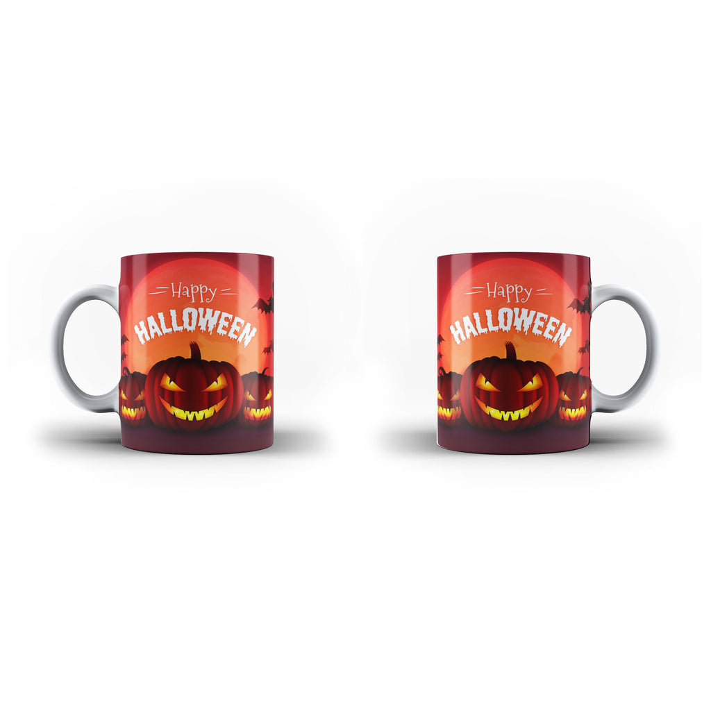 Scary Pumpkin Halloween Name - Unique Mug - White Magic Mug - Ai Printing