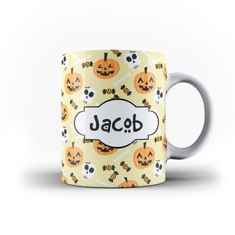 Personalised Name Pumpkin Halloween Mug-Personalised Mug- White Magic Mug - Ai Printing