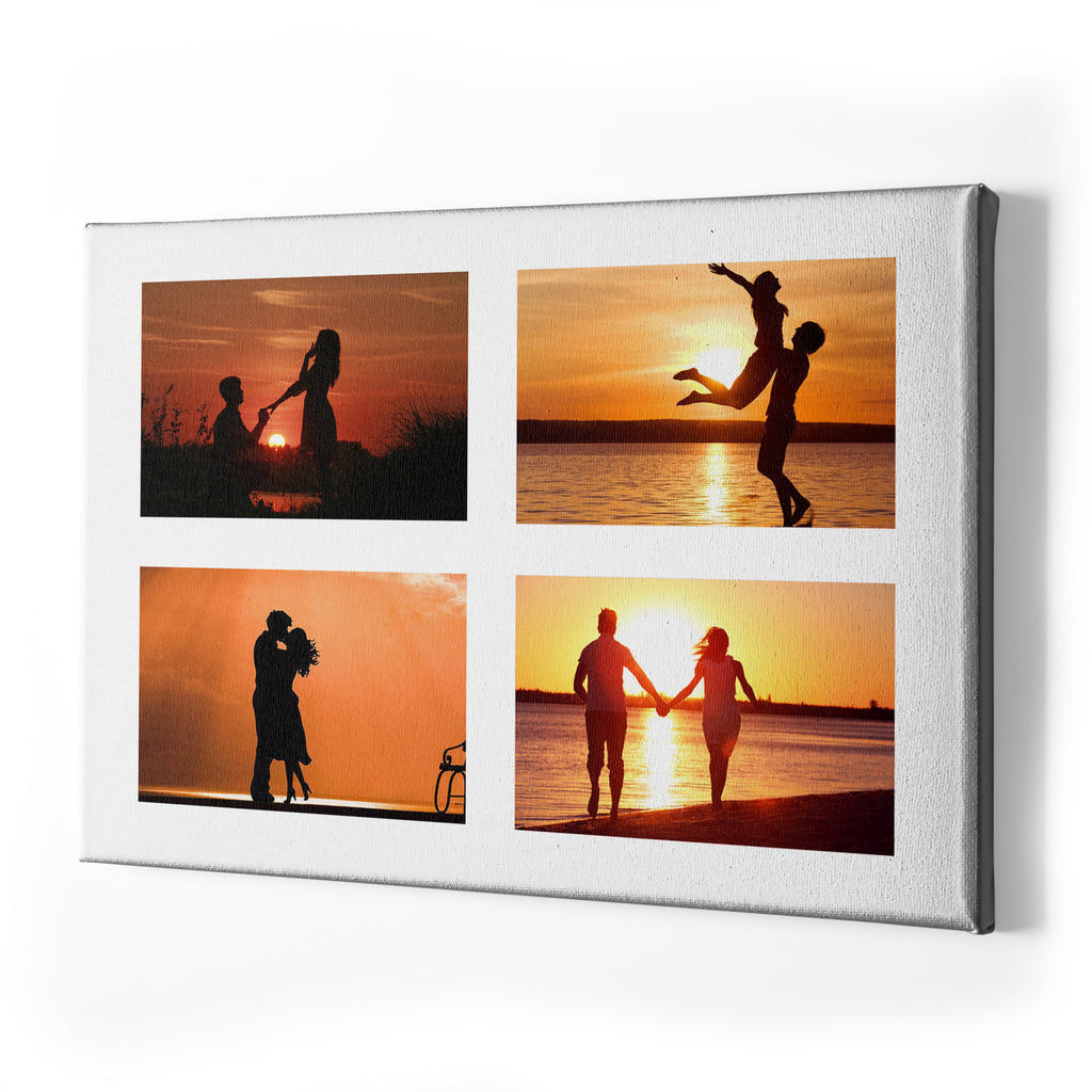 Collage Style Personalised Valentines Single Panel Canvas - Landscape - Ai Printing