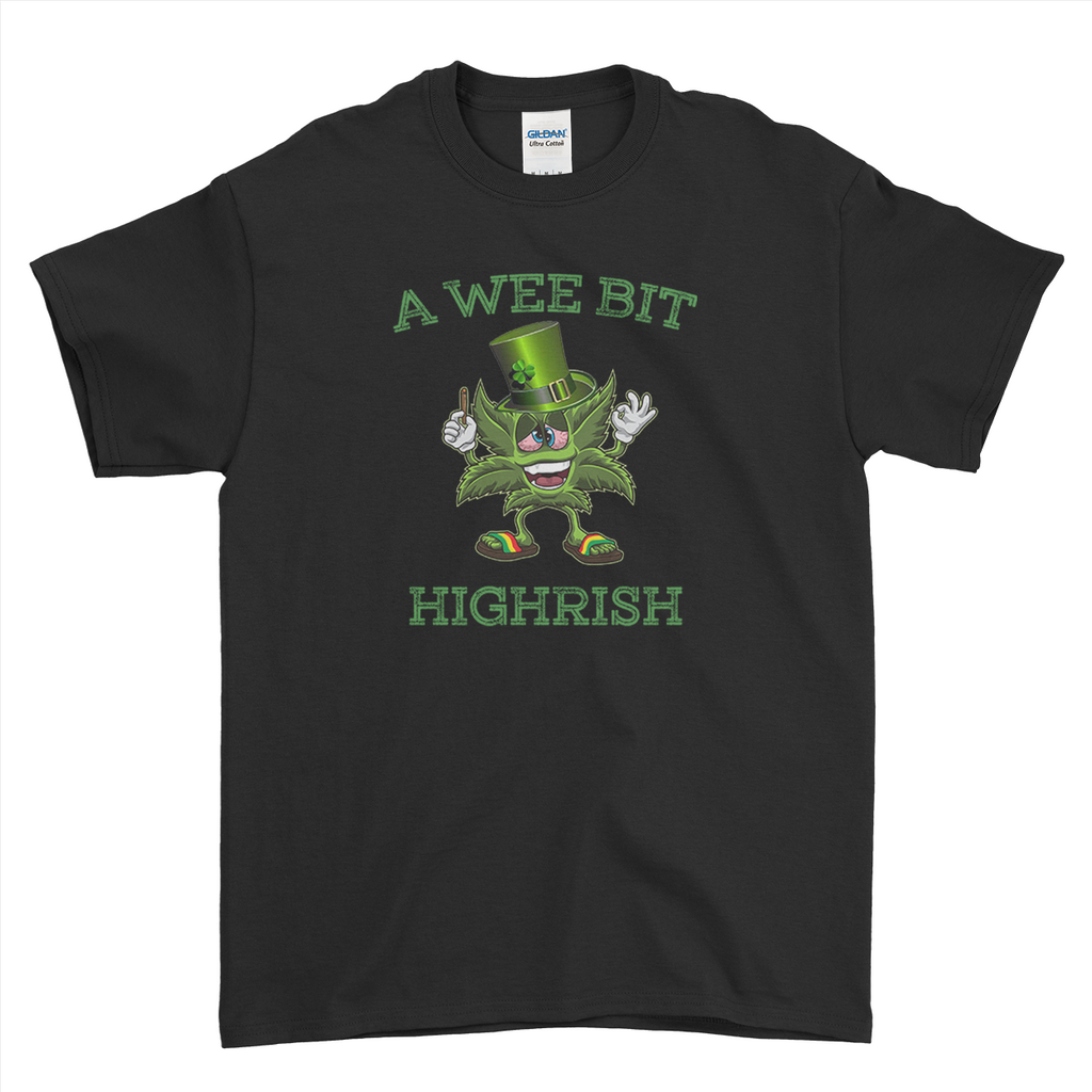 A Wee Bit Highrish Funny St Patrick's Day T-Shirt For Men Women Kid