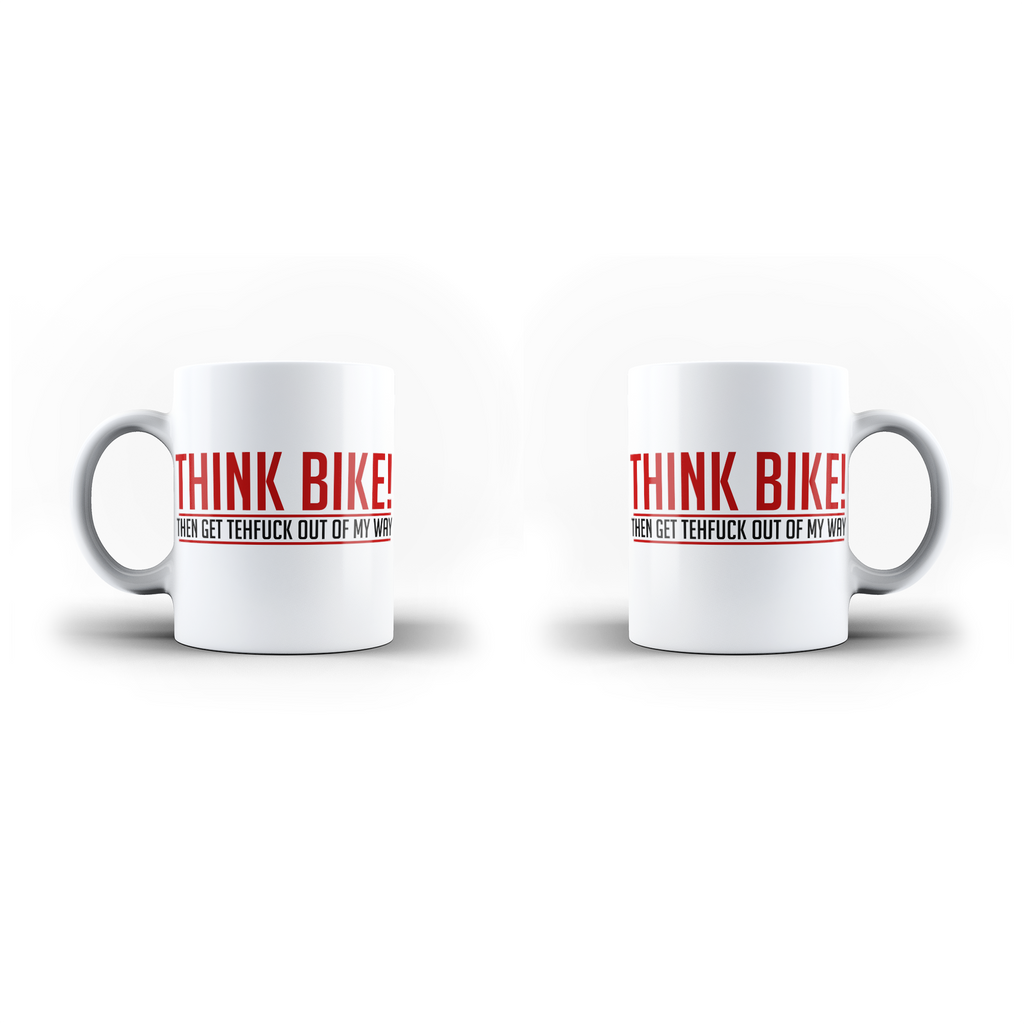 Think Bike Then Get The F** k Out Of My Way White Mug And Inner Handle Mug And Inner Handle Mug | Ai Printing