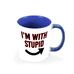 I'm With Stupid White Mug And Inner Handle Mug