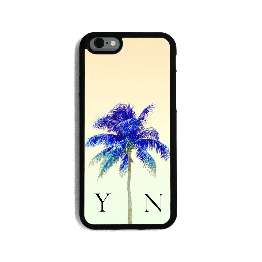 Yellow Sky & Blue Palm Tree - 2D Clip Case - Ai Printing