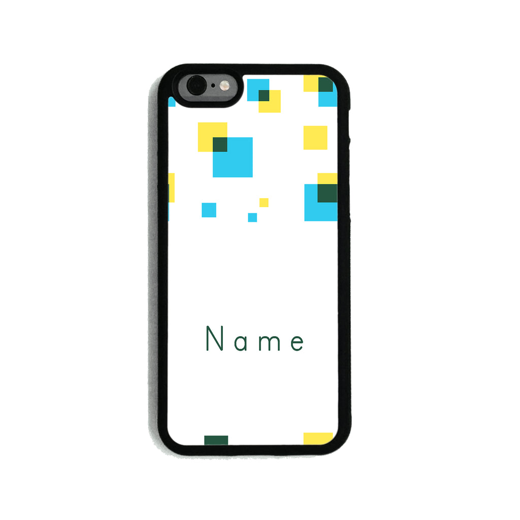 Green & Yellow Overlapping Squares   - 2D Clip Case - Ai Printing