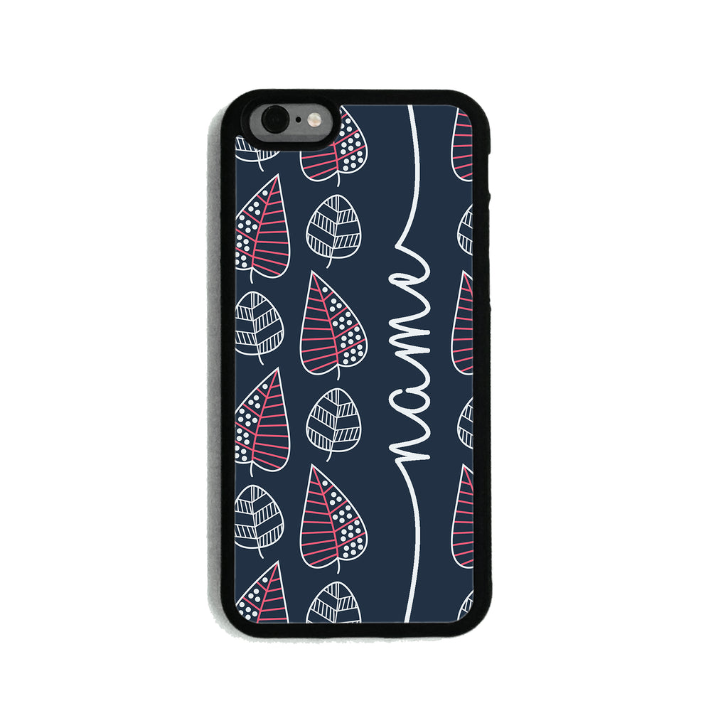 Navy Leaves - 2D Clip Case - Ai Printing