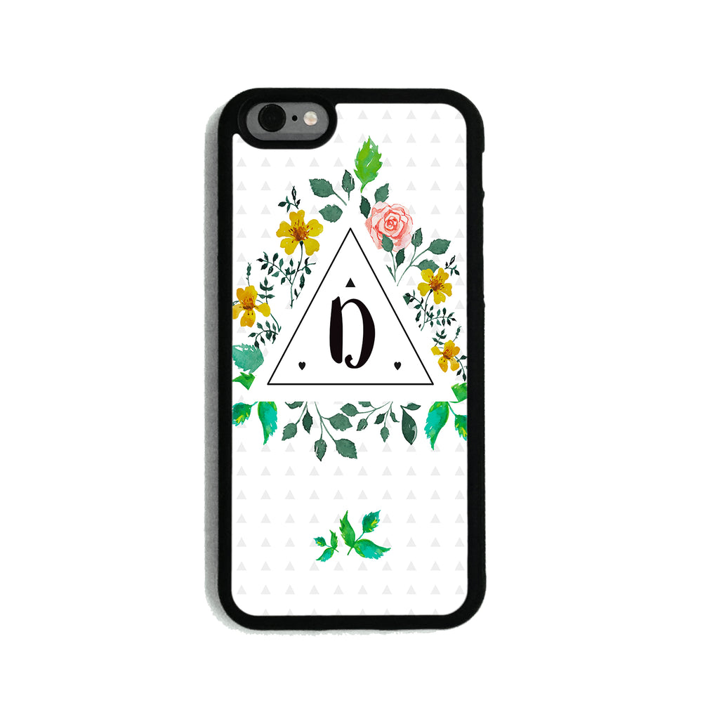 Floral Initial Triangle   - 2D Clip Case - Ai Printing