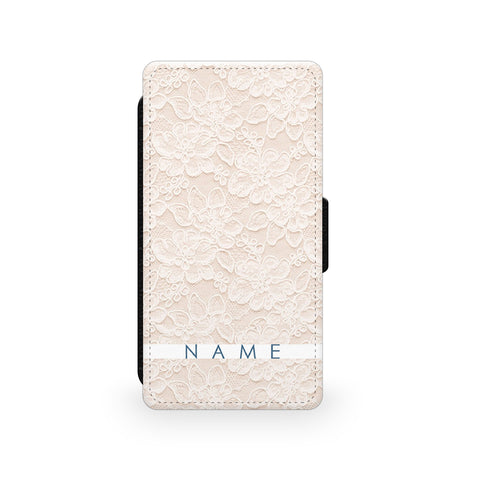 Baby Pink Lace - Faux Leather Case - Ai Printing