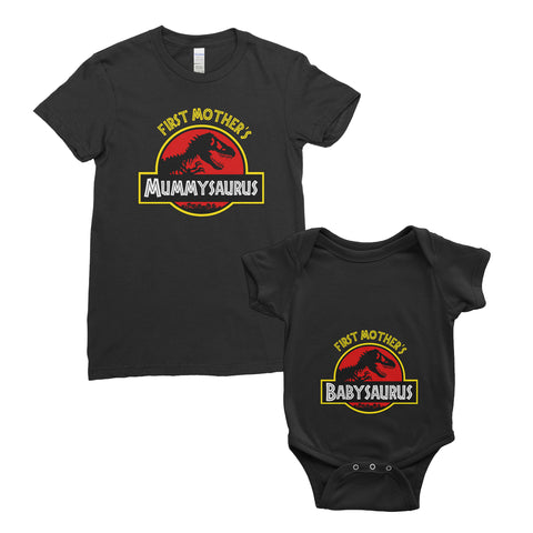 Personalised My First Mother's Day T-Shirt Mummysaurus Babysaurus Mum Baby Bodysuit Onesie Mother's Day Gifts