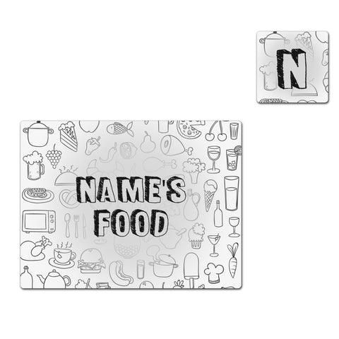Dinner Time Name & Initials - Placemat & Coaster - Set - Ai Printing