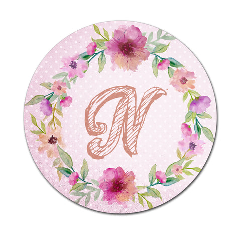 Pink Floral Watercolours - Round Coaster - Ai Printing