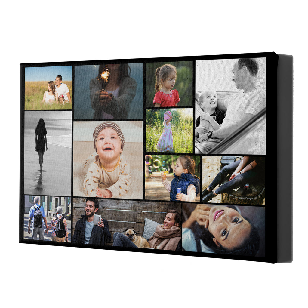 Collage Style Personalised Canvases - Black Landscape Portrait - Ai Printing